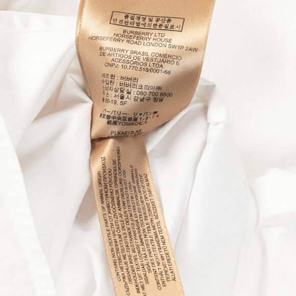 Burberry White Cotton-Poplin Scalloped-Trim Buttoned Shirt - Picture 11 of 12